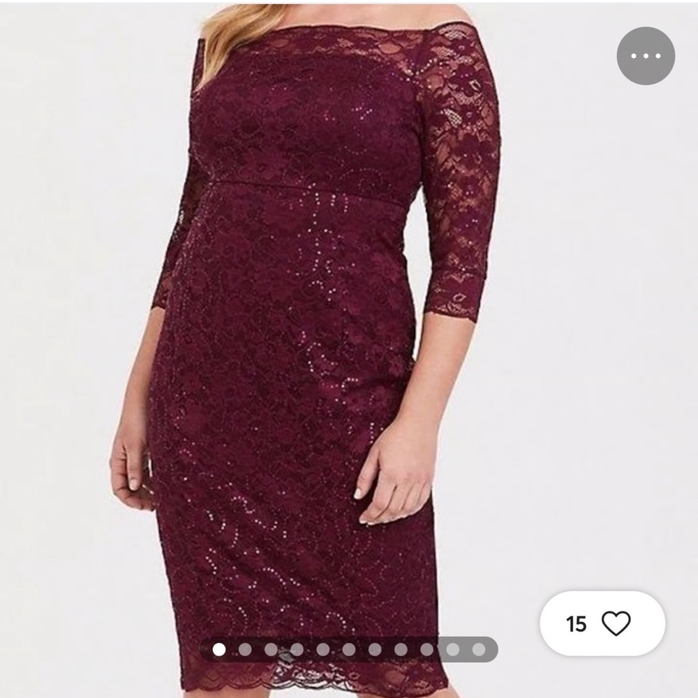 Torrid Deep Red Lace Midi Dress